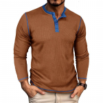 Retro meeste &otilde;ues avar s&uuml;giskapsas vabaaja pikkade varrukatega Henley kraega top s&auml;rk kardigan S valge