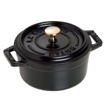 Staub Pico Cocotte &uuml;mmargune must v&auml;ike k&auml;sitsi valatud emailiga pott Jaapani La Cocotte &uuml;mmargune Mini 10cm [volitatud toode] 40500-101 black