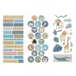 3 plaquettes de stickers safari