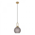 Suspension en verre - House Nordic - Luton - Boule - &Oslash;25 cm - Cordon tissu 150 cm
