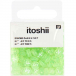 165 perles 5 x 7 mm - lettres rondes - vert clair