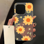 Mobiiltelefoni&uuml;mbrised iPhone 11 13 15 Pro Max 12 14 Pro Max &uuml;mbrisele iPhone 16 15 Plus 13 Pro 12 j&auml;&auml;tunud tekstuuriga maalitud koomiksililled iPhone 11 valge