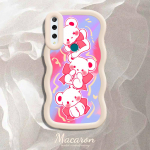 Maalitud mustriga Suure Laine &Auml;&auml;r Pehmest Silikoonist Materjalist Makroon Telefoni&uuml;mbris P&otilde;rutuskindel Kaitsev Kummist Kest iPhone'ile Huawei Honorile Infinixile Tecnole Honor X30I valge