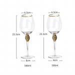 4/2 tk Creative kullast &auml;&auml;ristega klaasist tassi punase veini kokteil &scaron;ampanja viski klaasist joogitops baari peokoker pulmatarbed 301-400ml