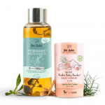 Nat Habit Beebi Peanaha &Otilde;li Bhrami Maytakshi (110 ml)+ Beebipuuder Shweet Chandan (100gm) - Oluline beebihoolduskomplekt igap&auml;evaseks massaažiks(Kombineeritud 2 tk)