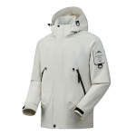 Cozy Up meeste softshell-jakk kapuutsiga, veekindel tuulejakk, kerge vihmakindel pealisjakk v&auml;litingimustes matkamiseks ja reisimiseks 3XL beež