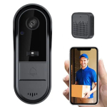 Nutikas Uksekell Heli salvestusega Traadita Wifi Uksekellad Kodu jaoks Helisev Intercom S&uuml;steem Uksefon must