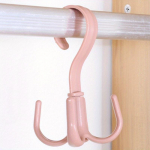 360&deg; p&ouml;&ouml;ratav 4 k&uuml;&uuml;nega konks, kaasaegne stiil, lihtne seinale paigaldatav plastikust hommikumantli- ja r&auml;tikukonksud, multifunktsionaalne riputusriiul kottide jaoks, roosa