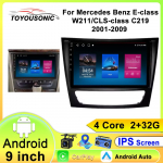 Autoraadio Carplay Benz E-klass W211/CLS-klass C219 2001-2009 jaoks Navigatsioon GPS Android Auto Multimeediapleier Stereo&uuml;ksus WiFi BT Ei 2din 4G 4 core 2GB+32GB CP