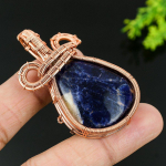 Sodalite Handmade Copper Wire Wrap Jewelry Pendant 2.36 a3b21