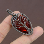 Natural Tree Of Life Mozambique Garnet Copper Wire Wrap Pendant 2.32 c7r63
