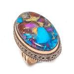 Spiny Oyster Gemstone Copper Jewelry Ring Size 6.5 w6s60