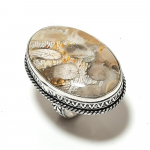 Fossil Coral Handmade 925 Sterling Silver Jewelry Ring Size 7 d9j15