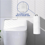 Toilet Paper Holder over The Tank Convenient Organizer Self Sticky Wall Mount for 3 Rolls Silvery