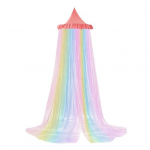 Vikerkaarega voodikupp t&uuml;drukutele Unistav laste printsessi kuppelvooditelk Hingav s&auml;&auml;sev&otilde;rk Dekoratiivne v&otilde;revoodi telk t&uuml;drukutele roosa