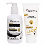 The Skin Story Keratin Hair Care Duo | Shampoo and Conditioner Combo Pack | Vitamin E| Shampoo 190 ml Conditioner 100 ml