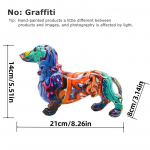 Graffiti Taksi Figuur V&auml;rviline Koera Kuju Kodu Laua Kaunistus Vaik Buldogi Skulptuur Loom Koerad Kaunistus Toa Laua jaoks