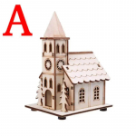 Festival Led Light Wood House j&otilde;ulupuu kaunistused kodu kaunistamiseks Puitmaja DIY kingitus akna kaunistamine B