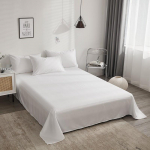 Star Hotel Valge Giza Puuvill 60S Satiin Triibulised Voodilinad - Paksendatud Puhta Puuvilla Voodipesu Komplekt 1.0m Bed, 190x280cm Sheet