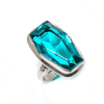 Natural Green Tourmaline Gemstone 925 Sterling Silver Jewelry Ring Size 9 a5p55