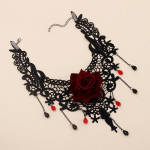 Vintage Flower Charm ripats Choker kaelakee naistele gooti pitsist tutt