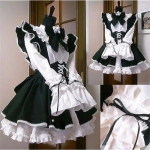 Naiste Teenrit&uuml;druku Kost&uuml;&uuml;m Anime Pikk Kleit P&otilde;llega Kleit Lolita Kleit Kost&uuml;&uuml;m Cosplay Kost&uuml;&uuml;m M must