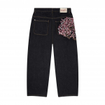ZYLLO Kirsi&otilde;ie Serva Tikandiga Denim P&uuml;ksid Y2k Retro Vabaaja Kotid Sirged Laiad Jala Jeansid K&otilde;rge Kvaliteediga Hiphop T&auml;navar&otilde;ivad L must