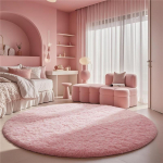 2x2m &Uuml;mmargune vaip magamistuppa, &Uuml;limalt kohevad &uuml;mmargused vaibad beebituppa, Karvane vaip lastele, Laste tuppa, Armas pehme karvane vaip t&uuml;drukute kodu sisustuseks 160*160cm (Runner)