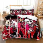 3D Prinditud Hazbin Hoteli Voodipesukomplekt &Uuml;hekohaline Kaksik T&auml;issuuruses Kuninganna Kuningas Suuruses Voodikomplekt T&auml;iskasvanud Laps Magamistuba Tekikotikomplektid US Twin(172x218cm)
