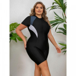 Suures suuruses &uuml;hes t&uuml;kis lukuga spordi ujumistrikoo Naiste pikkade varrukatega surfi ujumistrikoo Surfi &uuml;likond Lamenurkne &uuml;likond snorgeldamise &uuml;likond 4XL roosa