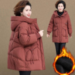 Keskmise pikkusega paks polsterdatud jope, polsterdatud jope, naiste talvejope, sulejope, polsterdatud jope, talvejope XXXL brown