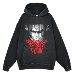 Anime Attack On Titan Eren Jaeger Prindiga Pestud Kapuutsiga Meeste Vabaaja Puuvillased Kapuutsid Manga Vintage Dressipluus Harajuku Streetwear M black