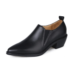 Moodsad Uued Kevad/S&uuml;gis Naiste Kingad Ehtne Nahk Naiste Kingad Terava Ninaga Paksude Kontsadega Kingad Vabaaja Must Slip-on K&auml;sitsi Valmistatud Kingad 38 black