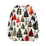 Naiste mood vabaaja pikkade varrukatega j&otilde;ulutr&uuml;kiga &uuml;mara kaelusega kootud top XL valge