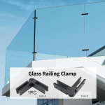 Adjustable Glass to Clamp 90 Bracing Stainless Steel Support Railing Clip Holder for Matte Black Finish