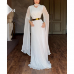 Euroopa ja Ameerika Elegantne Seksikas Naiste High-End Plisseeritud Kleit Double Extra Large valge