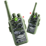 2 tk elektroonilised pika raadiusega raadiosaatja m&auml;nguasjad, intercom mini-interfon digitaalse heliside m&auml;ng siseruumides ja v&auml;ljas roheline