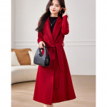 Women's Elegant Wool Blend Lapel Coat S