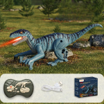 Elektriline kaugjuhtimispult Velociraptor Tyrannosaurus Rex simulatsiooniheli kiirgav puldiga dinosauruse m&auml;nguasi