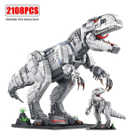 Jurassic Parki dinosauruste maailm ehitusklotsid Tyrannosaurus Rex klotsid komplektid Brachiosaurus poiste m&auml;nguasjad lastele j&otilde;ulukingid No color box gray