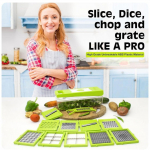 13-&uuml;hes mitmeotstarbeline hakkija, puu- ja k&ouml;&ouml;giviljal&otilde;ikurid, riiv koorija kiibistaja, purunematu toidukvaliteediga korpus, lihtne nupp puhastamiseks, viilutaja kuubikuteks l&otilde;ikur