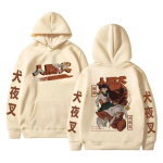 Jaapani Anime Inuyasha Higurashi Kagome Graafilise Prindiga Huppar Mehed Naised Manga Vintage Dressipluus Meeste Hip Hop &Uuml;legabariidilised Hupparid 2XL beige
