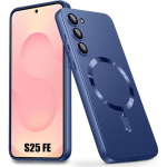 Coque Magn&eacute;tique - BOOLING - pour Samsung Galaxy S25 FE - Silicone Souple - Bleu Marine sinine