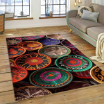 3D Etioopia V&auml;rviline Lilleline Kootud Kunstikorvid Mandala Vaip Vaip elutuppa Magamistuppa Kodukaunistus, Libisemisvastane diivanile Uksematt 80x120cm