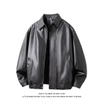 2026 Meeste Lahe Mootorratta Nahkjakk Meeste Retro Must-Pruun Jakk Meeste Biker PU Nahast Mantel Meeste Lahtine Kunstnahast Mantel M must