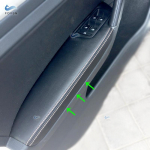 LHD/RHD For VW Golf 7 2014 2015 2016 2017 2018 4pcs Black with white line Car Door Armrest Panel Microfiber Leather Cover Trim LHD