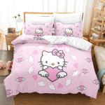 Hello Kitty tekikott Hello Kitty voodipesukomplekt Multikas Anime tekikate padjap&uuml;&uuml;r Voodikomplekt &Uuml;heinimese, kaheinimese, kuninganna suuruses AU Single 140x210cm