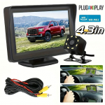 4,3 HD auto tahavaatepeegli parkimiss&uuml;steem &ouml;ise n&auml;gemise monitor 8 LED-iga laia nurga tagurduskaameraga autodele, maasturitele, veoautodele 4.3inches + 8LEDS Camera