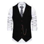 Meeste retro rev&auml;&auml;riga kettvest Moodne kalasaba j&auml;me tviid taskud &uuml;likond vest Briti vabaaja vintage h&auml;rrasmeeste vabaaja pidu M must