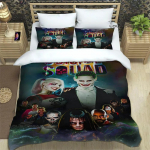 3D Retro H-Harley-Q-Quinn tr&uuml;kiga Voodipesukomplektid peen vooditarvete komplekt tekikott voodikatte komplekt voodipesu s&uuml;nnip&auml;evakingitus EU Single(135*200cm)3pcs